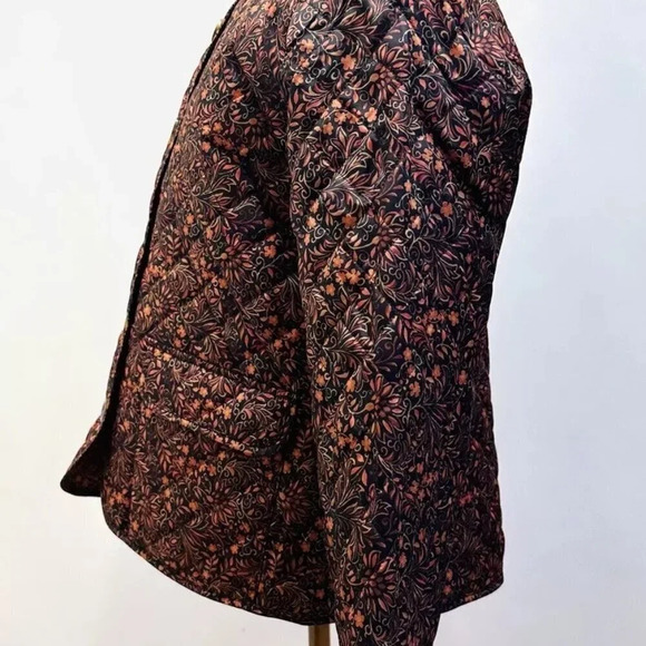 NWT CROFT & BARROW Women Button Down Quilted Vines Pattern Jacket Lightweight PM - Picture 4 of 15